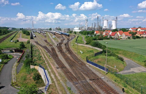 This picture shows InfraLeuna's freight transportation within the chemical site.